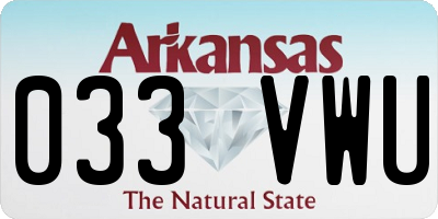 AR license plate 033VWU