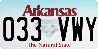 AR license plate 033VWY