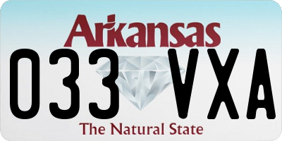 AR license plate 033VXA