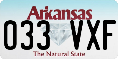AR license plate 033VXF