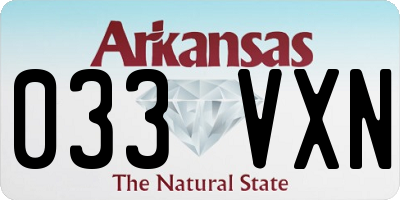 AR license plate 033VXN