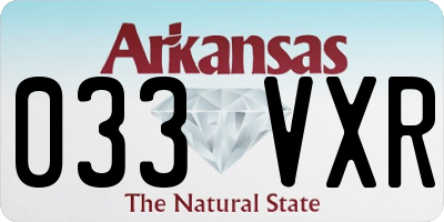 AR license plate 033VXR