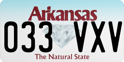 AR license plate 033VXV