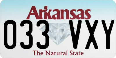 AR license plate 033VXY