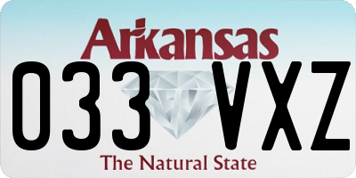 AR license plate 033VXZ