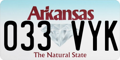 AR license plate 033VYK