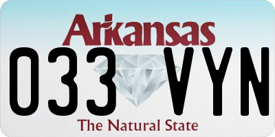 AR license plate 033VYN