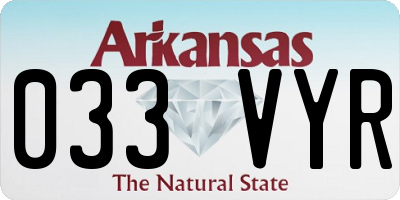 AR license plate 033VYR