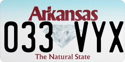 AR license plate 033VYX