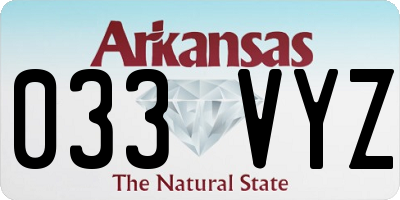 AR license plate 033VYZ