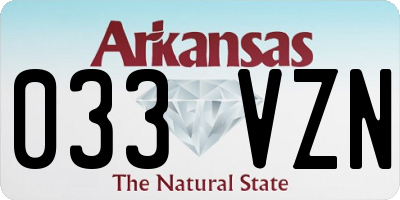 AR license plate 033VZN