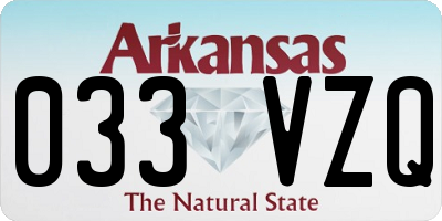 AR license plate 033VZQ
