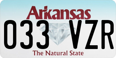 AR license plate 033VZR
