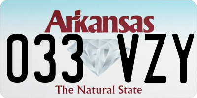 AR license plate 033VZY