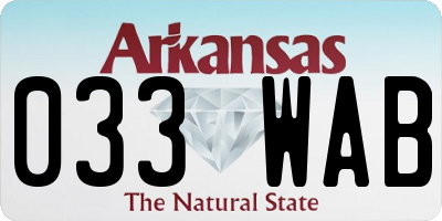 AR license plate 033WAB