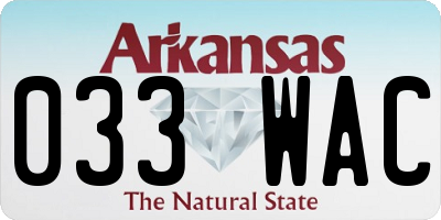 AR license plate 033WAC