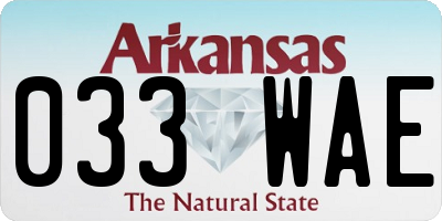 AR license plate 033WAE
