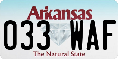 AR license plate 033WAF