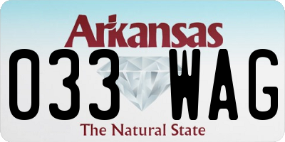 AR license plate 033WAG