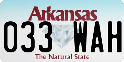 AR license plate 033WAH