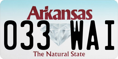 AR license plate 033WAI