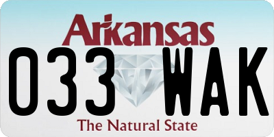 AR license plate 033WAK