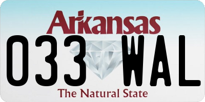 AR license plate 033WAL