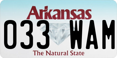 AR license plate 033WAM