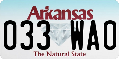 AR license plate 033WAO