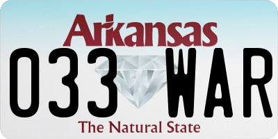AR license plate 033WAR