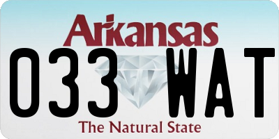 AR license plate 033WAT
