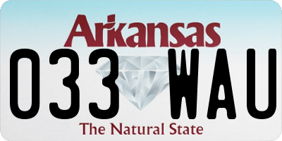 AR license plate 033WAU
