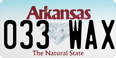 AR license plate 033WAX