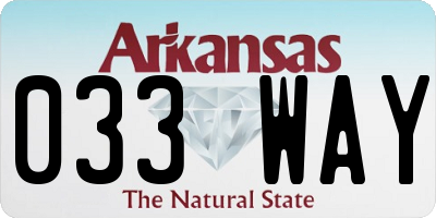 AR license plate 033WAY