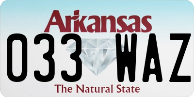 AR license plate 033WAZ