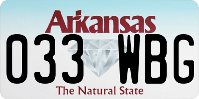 AR license plate 033WBG