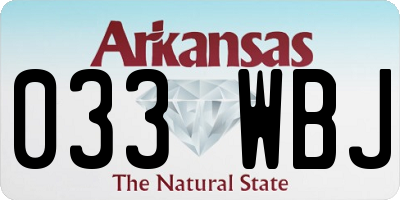 AR license plate 033WBJ