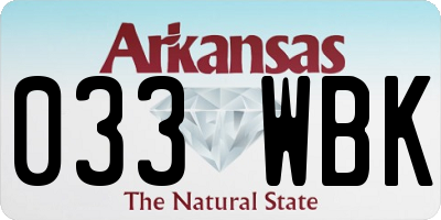 AR license plate 033WBK