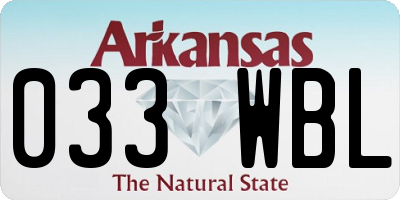 AR license plate 033WBL