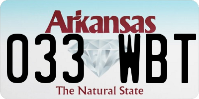 AR license plate 033WBT