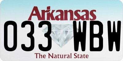 AR license plate 033WBW