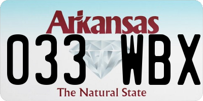 AR license plate 033WBX