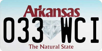 AR license plate 033WCI