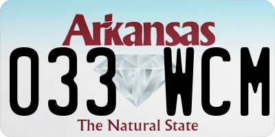 AR license plate 033WCM