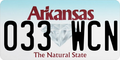 AR license plate 033WCN