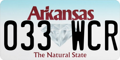 AR license plate 033WCR