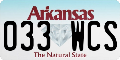 AR license plate 033WCS