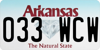 AR license plate 033WCW