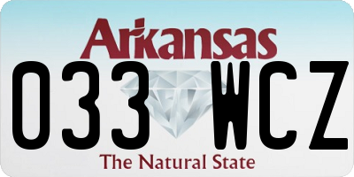 AR license plate 033WCZ