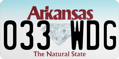 AR license plate 033WDG